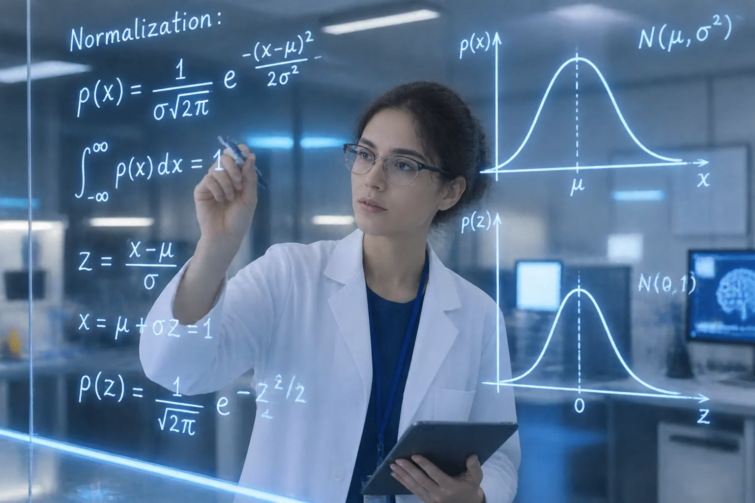 Normalization curves, statistical distributions, and comparative percentile charts for volatility screening